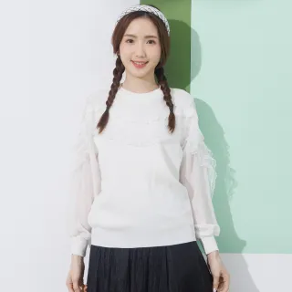 betty’s貝蒂思　蕾絲樓空圓領拼接上衣(白色) 歷史價格詳細信息