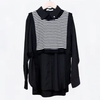 betty’s貝蒂思　兩件式背心雪紡直條紋針織衫(米白色) 歷史價格詳細信息