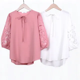 【betty’s 貝蒂思】領口蝴蝶結雪紡短袖襯衫(共二色) 歷史價格詳細信息