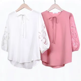 【betty’s 貝蒂思】領口蝴蝶結雪紡短袖襯衫(共二色) 歷史價格詳細信息