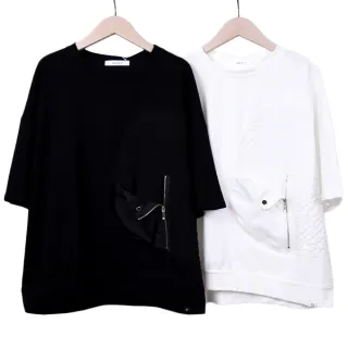 【betty’s 貝蒂思】格紋拼接寬版率性T-shirt(白色) 歷史價格詳細信息