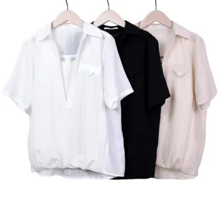 【betty’s 貝蒂思】三隻貓咪印花下擺開衩五分袖T-shirt(共二色) 歷史價格詳細信息