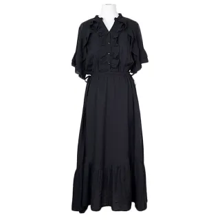 【betty’s 貝蒂思】荷葉邊寬版連帽風衣(黑色) 歷史價格詳細信息