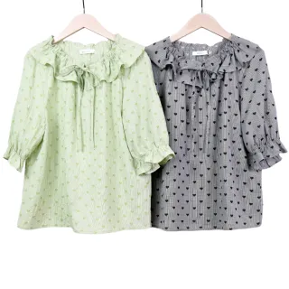 【betty’s 貝蒂思】超Q愛心格紋荷葉領綁帶上衣(共二色) 價格比較,價格查詢,歷史價格詳細信息