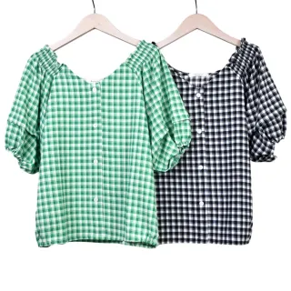 【betty’s 貝蒂思】格紋V領開襟七分袖上衣(共二色) 歷史價格詳細信息