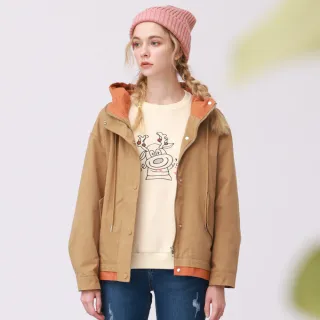 【betty’s 貝蒂思】下擺抽繩撞色拼接立領連帽外套(黑色) 歷史價格詳細信息