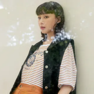 【betty’s 貝蒂思】橫條紋拼接下擺抽繩七分袖T-shirt(白色) 歷史價格詳細信息