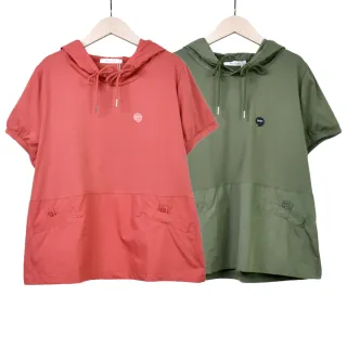 【betty’s 貝蒂思】百搭透膚格紋拼接連帽T-shirt(黑色) 歷史價格詳細信息