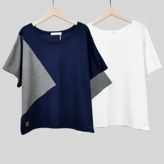 【betty’s 貝蒂思】格紋拼接寬版率性T-shirt(白色) 歷史價格詳細信息