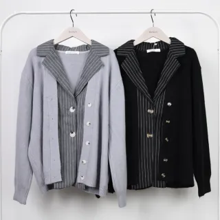 【betty’s 貝蒂思】假兩件條紋翻領雪紡上衣(紅色) 歷史價格詳細信息