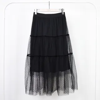 【betty’s 貝蒂思】腰鬆緊點點蛋糕裙(黑色) 歷史價格詳細信息