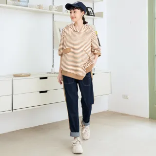 【betty’s 貝蒂思】側邊條紋拚接裝飾釦連帽T-shirt(黑色) 歷史價格詳細信息