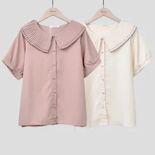 【betty’s 貝蒂思】雪紡壓褶拼接圓領上衣(共二色) 歷史價格詳細信息