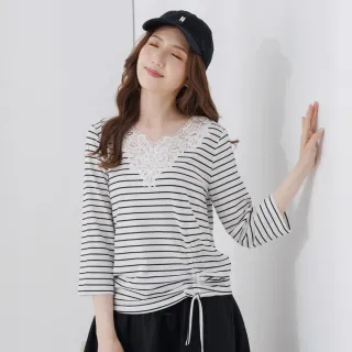 【betty’s 貝蒂思】蕾絲拼接大翻領透膚格子襯衫(黑色) 歷史價格詳細信息