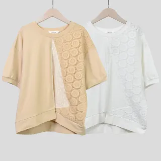 【betty’s 貝蒂思】鏤空蕾絲半開襟立領澎袖T-shirt(黑色) 歷史價格詳細信息