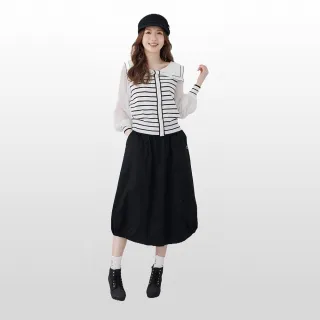 【betty’s 貝蒂思】下擺鬆緊抽皺格紋落肩圓領襯衫(共二色) 歷史價格詳細信息