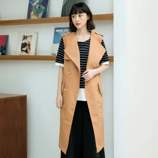 【betty’s 貝蒂思】雙排釦西裝領腰帶風衣(卡其色) 歷史價格詳細信息