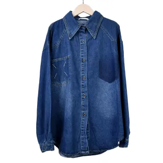 牛仔襯衫 S-4XL 大尺碼襯衫 長袖襯衫 丹寧牛仔襯衫 水洗牛仔衫 工裝襯衫 牛仔薄外套 貨到付款 歷史價格詳細信息