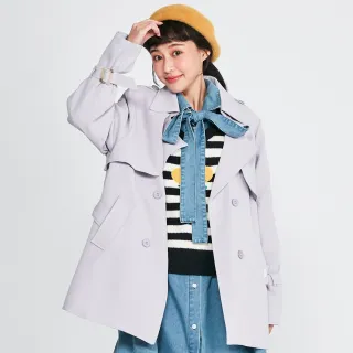 【betty’s 貝蒂思】雙排釦西裝領腰帶風衣(卡其色) 歷史價格詳細信息