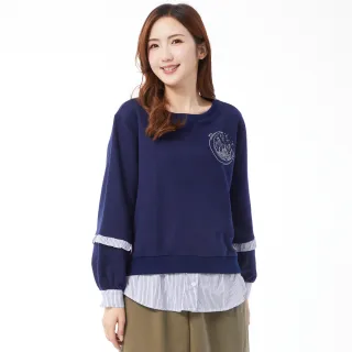 【betty’s 貝蒂思】假兩件條紋翻領雪紡上衣(紅色) 歷史價格詳細信息