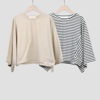 【betty’s 貝蒂思】寬版撞色條紋口袋圓領T-shirt(共二色) 歷史價格詳細信息