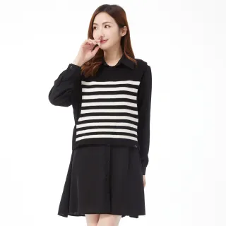 betty’s貝蒂思　兩件式背心雪紡直條紋針織衫(米白色) 歷史價格詳細信息