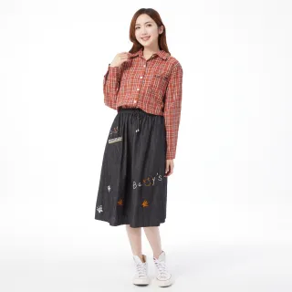 【betty’s 貝蒂思】腰鬆緊小花拼接雪紡長裙(深藕色) 歷史價格詳細信息