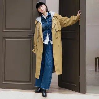 【betty’s 貝蒂思】雙排釦西裝領腰帶風衣(卡其色) 歷史價格詳細信息