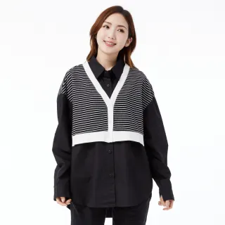 【betty’s 貝蒂思】假兩件條紋翻領雪紡上衣(紅色) 歷史價格詳細信息