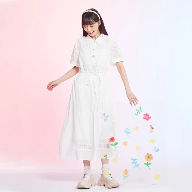 【betty’s 貝蒂思】鏤空蕾絲半開襟立領澎袖T-shirt(黑色) 歷史價格詳細信息