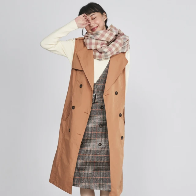 【betty’s 貝蒂思】雙排釦西裝領腰帶風衣(卡其色) 歷史價格詳細信息