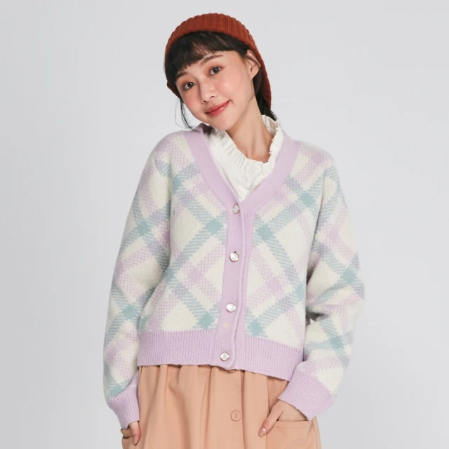 【betty’s 貝蒂思】格紋V領開襟七分袖上衣(共二色) 歷史價格詳細信息