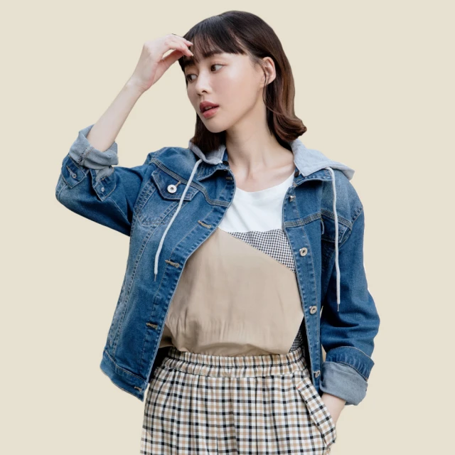 betty’s貝蒂思　牛仔袖拼布連帽外套(丈青) 歷史價格詳細信息