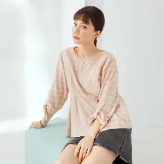 【betty’s 貝蒂思】格紋拼接V領下擺抽繩T-shirt(灰色) 歷史價格詳細信息