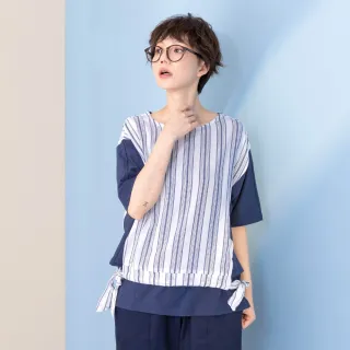 【betty’s 貝蒂思】假兩件條紋翻領雪紡上衣(紅色) 歷史價格詳細信息