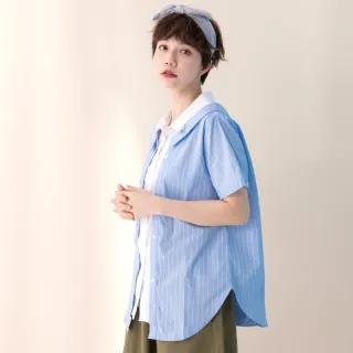 【betty’s 貝蒂思】假兩件條紋翻領雪紡上衣(紅色) 歷史價格詳細信息