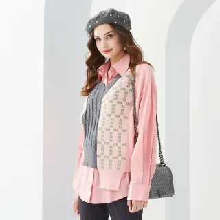 【MYVEGA 麥雪爾】MA假兩件式異材質拼接小香風上衣-白 歷史價格詳細信息