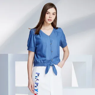 【MYVEGA 麥雪爾】天絲棉經典撞色格紋針織上衣-灰 歷史價格詳細信息