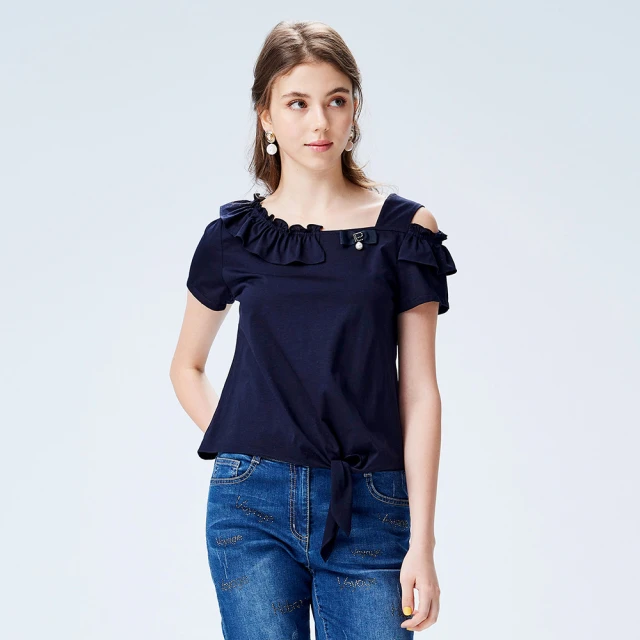 【MYVEGA 麥雪爾】單口袋繽紛花朵印花上衣-紫 歷史價格詳細信息