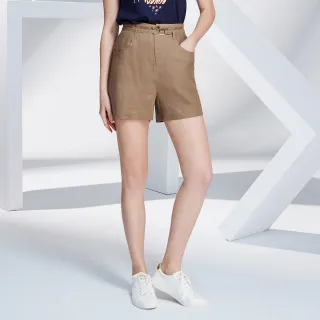 【MYVEGA 麥雪爾】MA涼感亞麻顯瘦A擺短褲附腰帶-咖啡 價格比較,價格查詢,歷史價格詳細信息