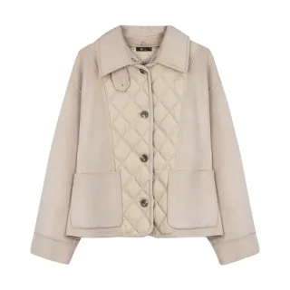 【MYVEGA 麥雪爾】MA羊毛肩拼接簍空蕾絲針織上衣-米 歷史價格詳細信息