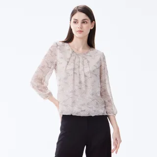 【MYVEGA 麥雪爾】金絲線直條紋V領七分袖上衣-淺藍 歷史價格詳細信息