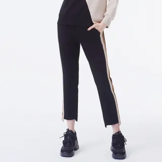 【MYVEGA 麥雪爾】撞色下擺開叉九分褲套裝上身-黑(上下身分開販售) 歷史價格詳細信息