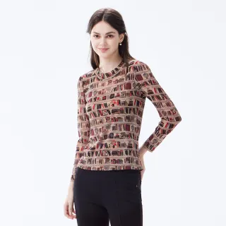 【MYVEGA 麥雪爾】水鑽蝴蝶結配色條紋V領針織上衣-豆沙 歷史價格詳細信息