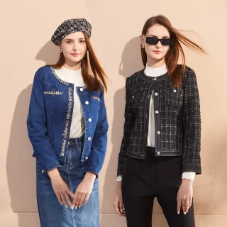 【MYVEGA 麥雪爾】MA小香風異材質拼接雪紡袖上衣-三款任選(小香風/雪紡上衣/長袖上衣) 歷史價格詳細信息