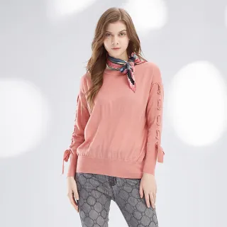 【MYVEGA 麥雪爾】圓領百搭長袖針織上衣-粉 歷史價格詳細信息