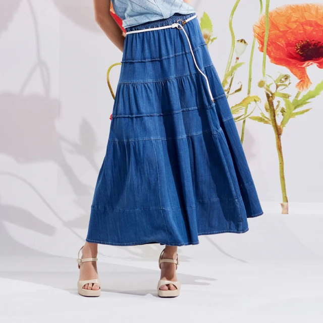 【MYVEGA 麥雪爾】高含棉織帶口袋鬆緊後腰頭九分寬褲-柑 歷史價格詳細信息