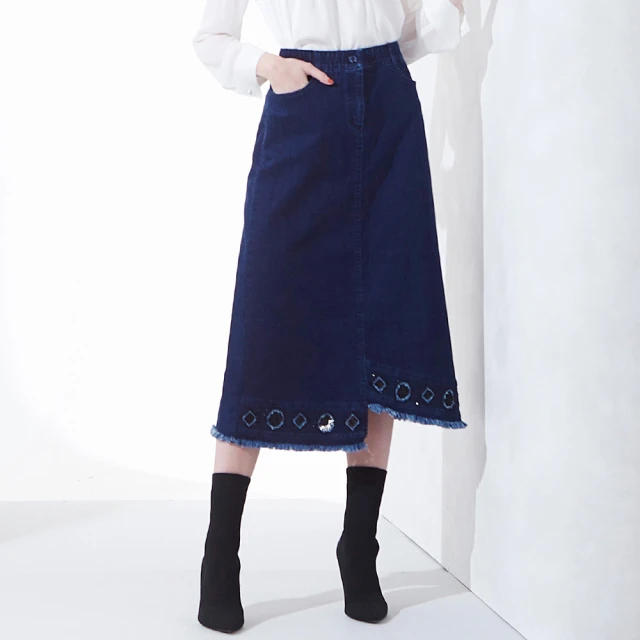 【MYVEGA 麥雪爾】不對稱剪裁拼接側開衩長裙-黑 歷史價格詳細信息