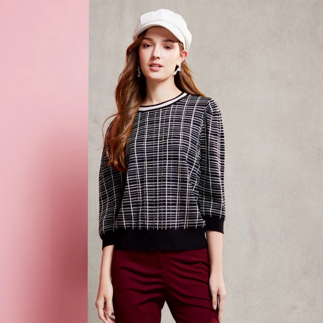 【MYVEGA 麥雪爾】MA羊毛肩拼接簍空蕾絲針織上衣-米 歷史價格詳細信息