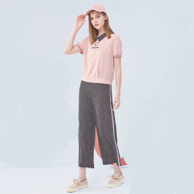 【MYVEGA 麥雪爾】撞色下擺開叉九分褲套裝上身-黑(上下身分開販售) 歷史價格詳細信息